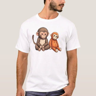 Camiseta Desenho de socar o bebê macaco
