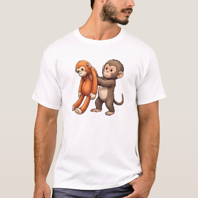 Camiseta Desenho de Soco no Macaco Bebê (Frente)