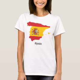 Camiseta Desenho de Souvenir com Bandeira da Espanha dentro