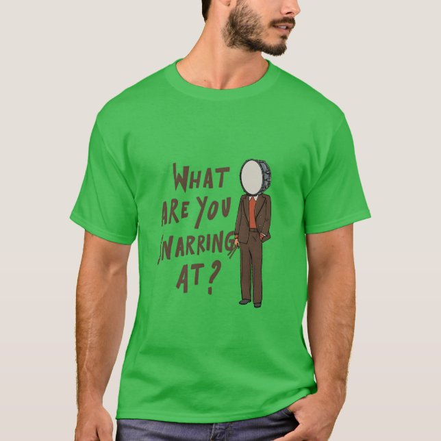 Camiseta Desenho de Tambor Caixa para um Baterista de Caixa (Frente)