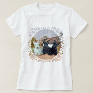 Camiseta Desenho de Tartã do Terrier Escocês