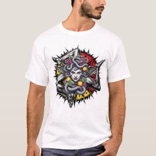 Camiseta Desenho de Tatuagem Trinacria Siciliano