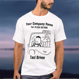 Camiseta Desenho de taxista táxi Cartoon