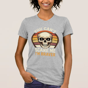 Camiseta Desenho de Terror Halloween Mais Ousado Crânio Ret