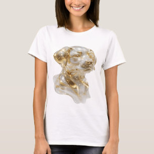 Camiseta Desenho de texto GOLDEN LABRADOR HEAD em Ouro Icôn