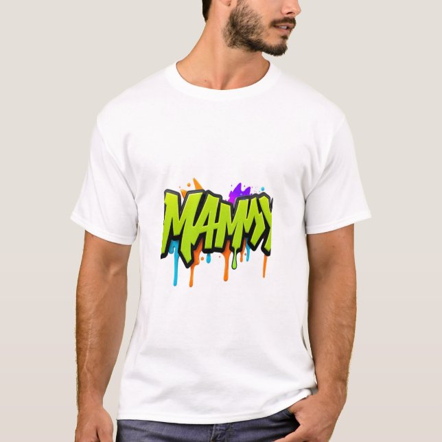 Camiseta "desenho de texto MAMY para camiseta, letras bolha (Frente)