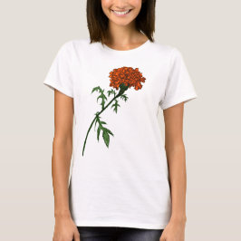 Camiseta Desenho de Tinta da Flor Marigold Francês