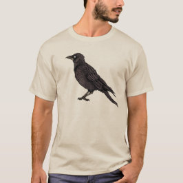 Camiseta Desenho De Tinta Gótica De Arte Gótica Raven