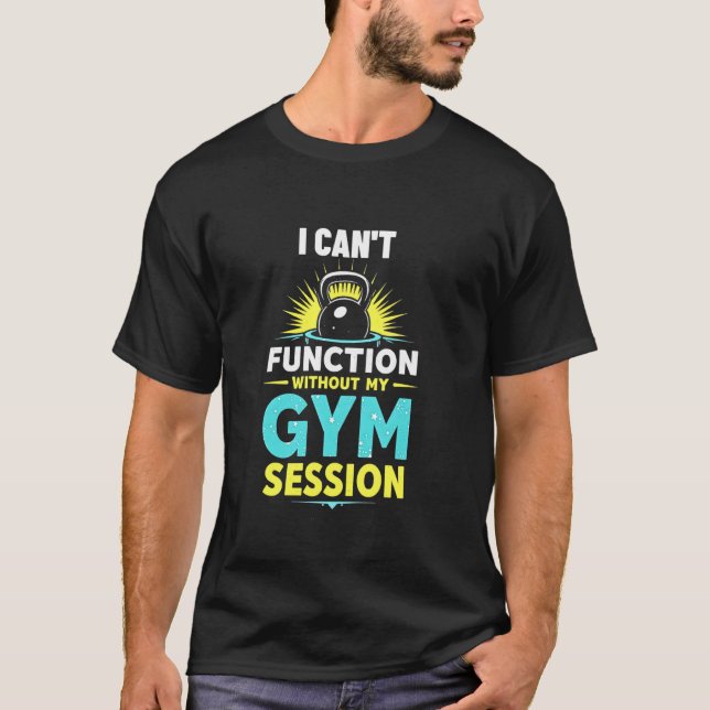Camiseta Desenho de Treino de Academia (Frente)