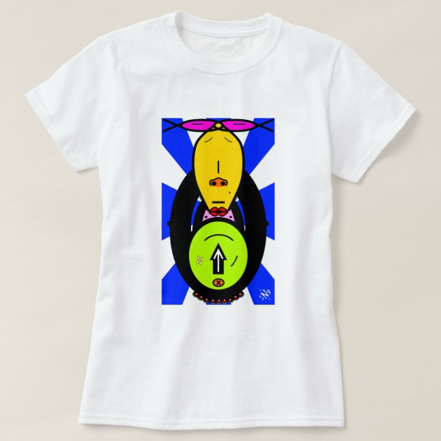 Camiseta Desenho de uma criatura parecida com macaco (Frente do Design)
