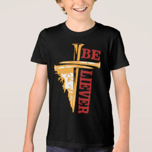Camiseta Desenho de unha de cruz de Jesus – Cristão poderos