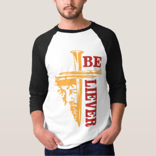 Camiseta Desenho de unha de cruz de Jesus – Cristão poderos