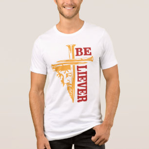 Camiseta Desenho de unha de cruz de Jesus – Poderoso Cristi
