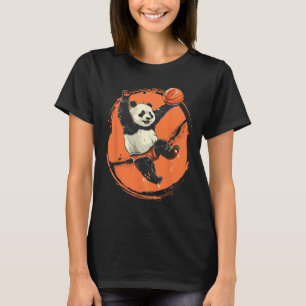 Camiseta Desenho de Urso Panda Esqueleto Amante de Arte Ani
