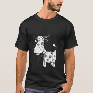 Camiseta Desenho de vaca de desenho animado louco para aman