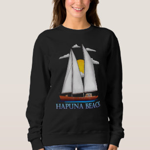 Camiseta Desenho de vela náutica costeira da praia de Hapun