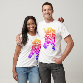 Camiseta Desenho de zebra preto e colorido