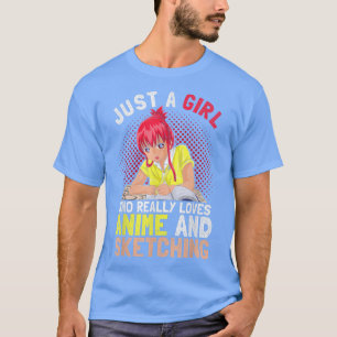 Camiseta Desenho Desenho De Meninas Do Movimento Do Animo M
