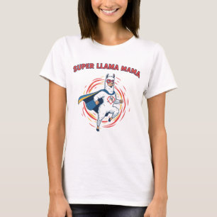 Camiseta Desenho Dinâmico Super-Heroi Llama Mamãe