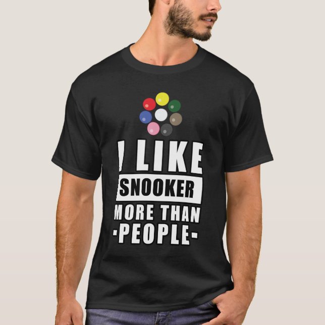 Camiseta Desenho Divertido de Snooker (Frente)