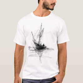 Camiseta Desenho do abstrato Sailboat