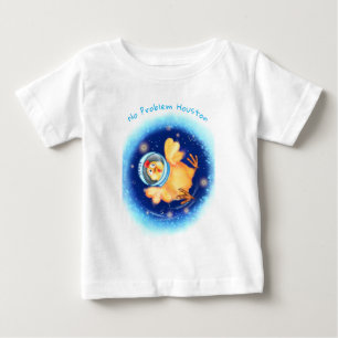 Camiseta Desenho do Astronauta de Galinha Engraçado - Text