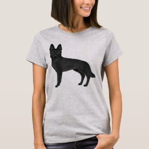 Camiseta Desenho do Cachorro de Cartoon em German shepherd