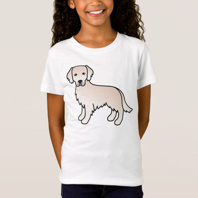 Camiseta Desenho do Cão do Retirador do Ouro de Creme Inglê (Frente)