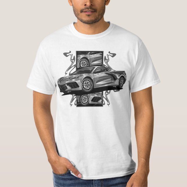 Camiseta Desenho do carro de corrida simples (Frente)