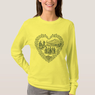 Camiseta Desenho do Coração do Patrimônio Curdo