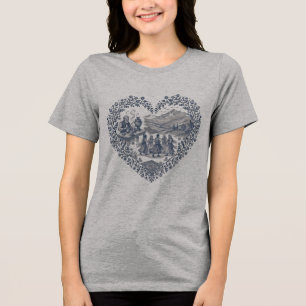 Camiseta Desenho do Coração do Patrimônio Curdo Cultura T