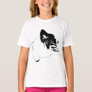 Camiseta Desenho do Corgi Negrito para Dias de Queda