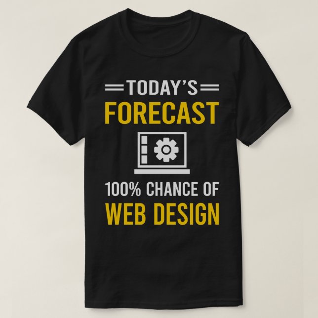 Camiseta Desenho do Designer de Design da Web de Previsão d (Frente do Design)