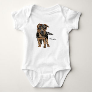 Camiseta Desenho do filhote de cachorro do german shepherd