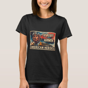 Camiseta Desenho do Histórico Negro dos Aviadores Negros Re