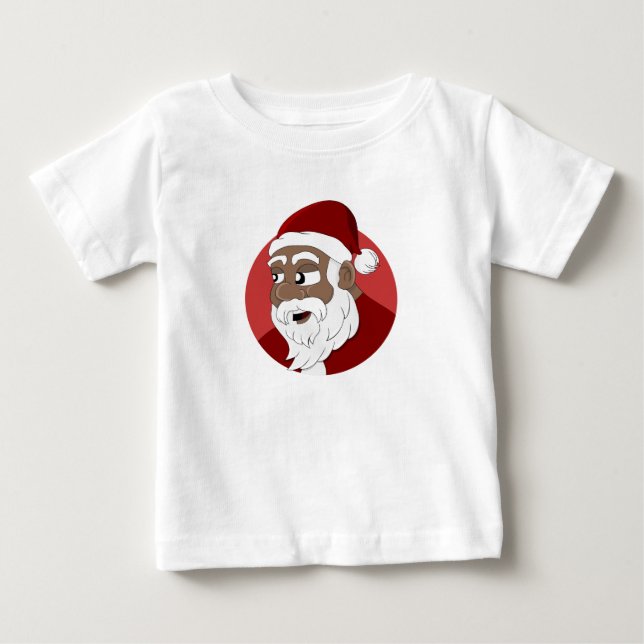 Camiseta Desenho do Papai Noel Negro (Frente)