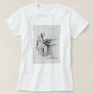 Camiseta Desenho do Pianista abstrato -