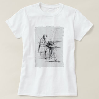 Camiseta Desenho do Pianista abstrato -