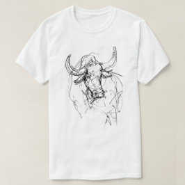 Camiseta Desenho do Retrato abstrato Bull