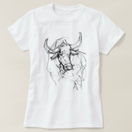 Camiseta Desenho do Retrato abstrato Bull