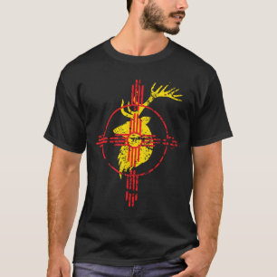 Camiseta Desenho do Símbolo Elk de Bandeira do Novo México