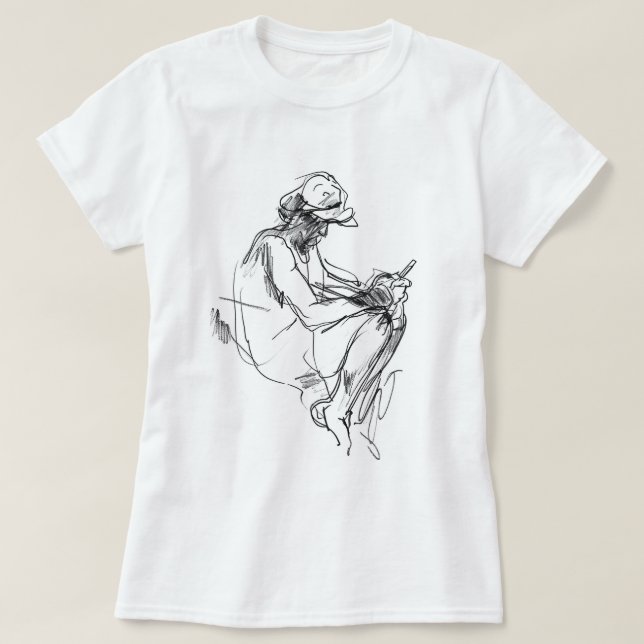 Camiseta Desenho do viciado em telefone abstrato (Frente do Design)