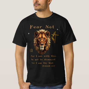 Camiseta desenho duplo lado do versículo da Bíblia de ISAÍA
