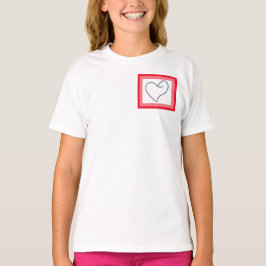 Camiseta Desenho Elegante em Forma de Coração