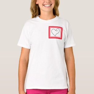 Camiseta Desenho Elegante em Forma de Coração