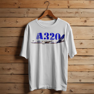 Camiseta Desenho em aquarela do perfil da aeronave Airbus A
