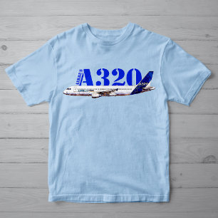 Camiseta Desenho em aquarela do perfil da aeronave Airbus A
