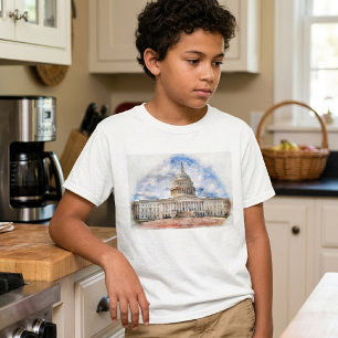 Camiseta Desenho em Pastel do Capitólio dos Estados Unidos