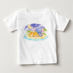 Camiseta Desenho em Pastel Macio de Personagens de Brinqued
