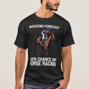 Camiseta Desenho Engraçado de Corrida de Cavalos para Homen